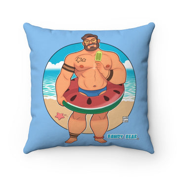 Bawdy Bear "Ice Pop" / Spun Polyester Square Pillow